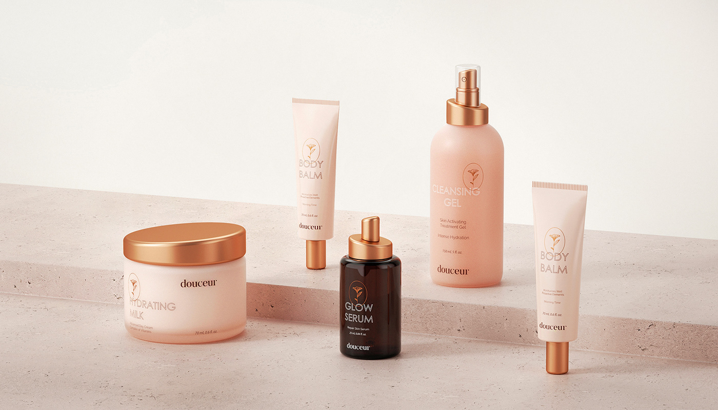brand cosmetics premium feminine women Minimalism organic skincare beauty Packaging