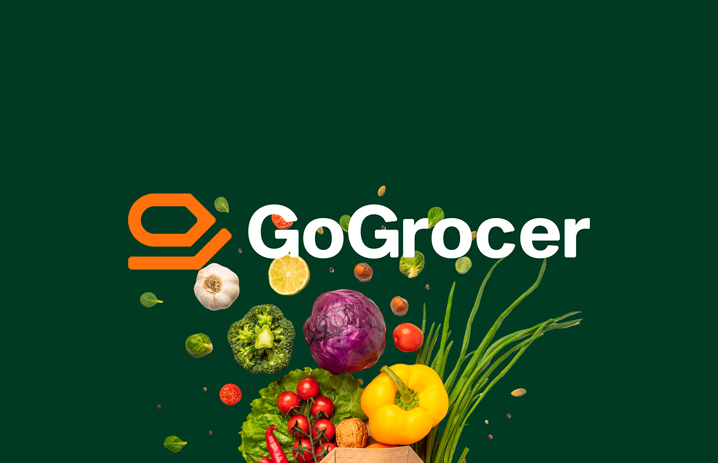 delivery Logistics Food  Grocery brand identity Logo Design logo Shopping graphic design  visual identity