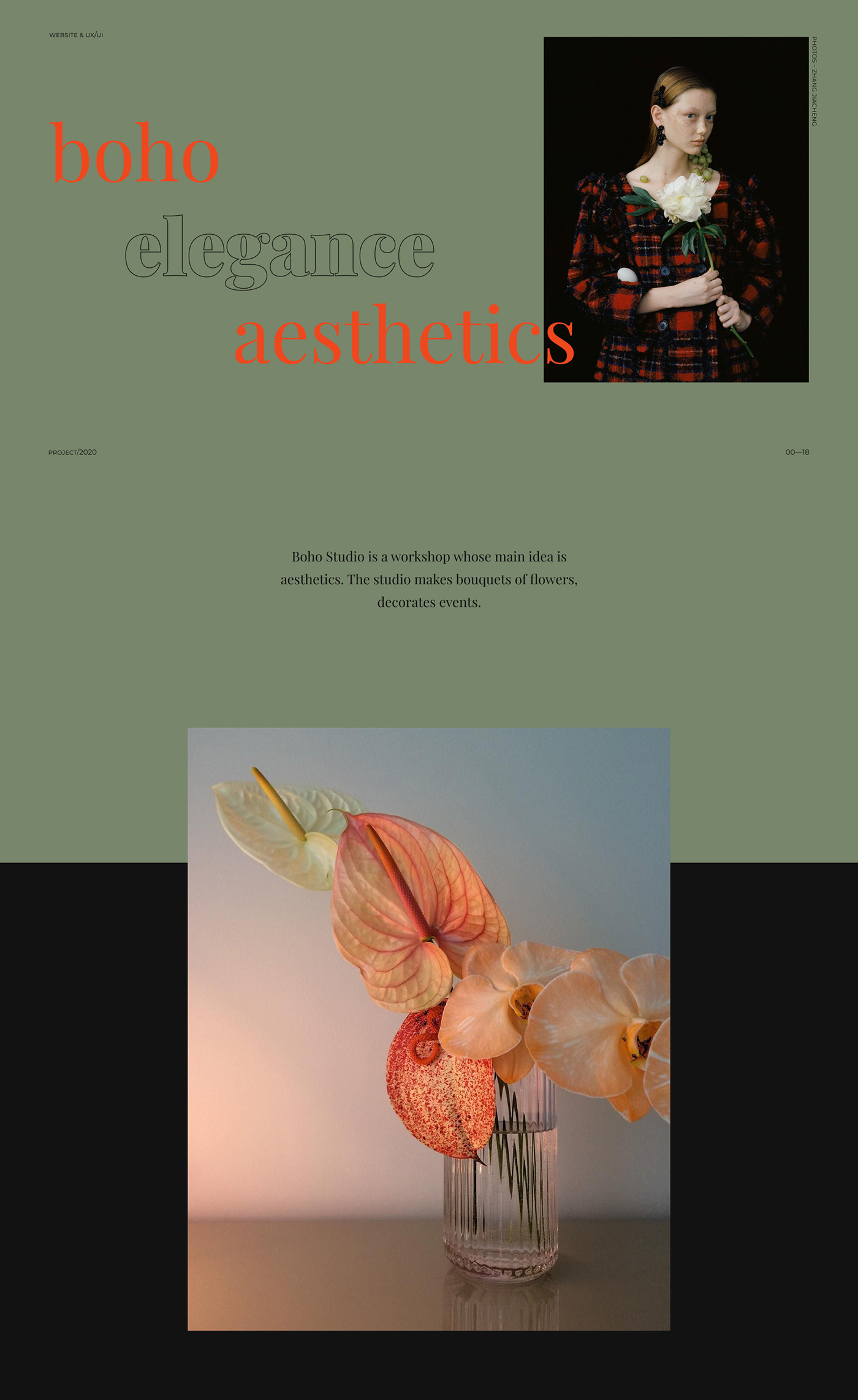 boho design Flowers Interface Minimalism UI uiux ux Webdesign Website