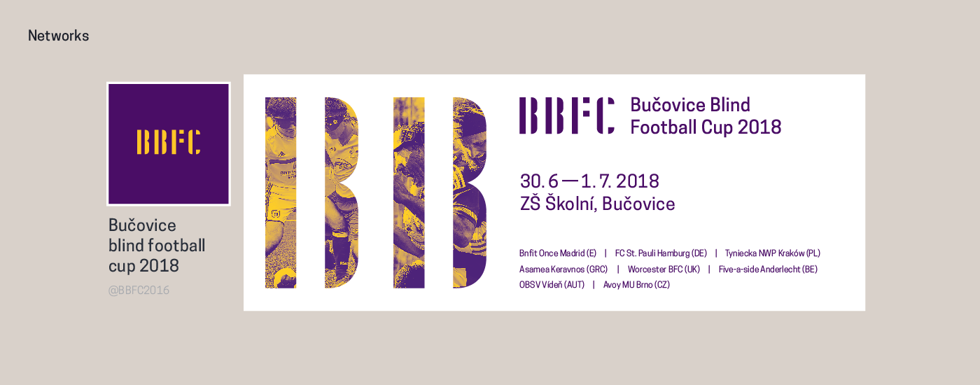 Bučovice blind football cup BBFC logo Corporate Identity do goals not walls