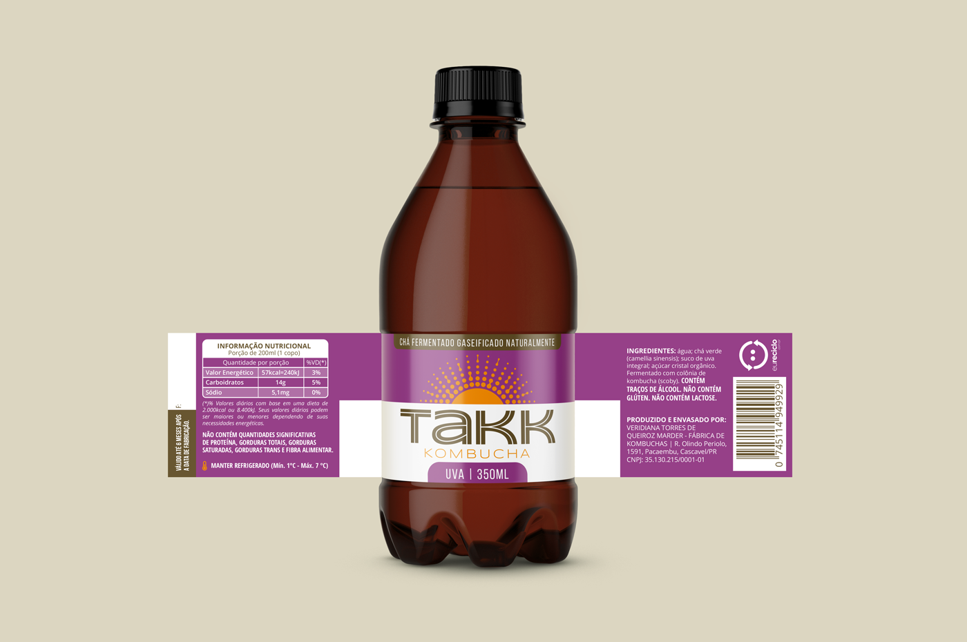 beverage bottle drink fresh kombucha Label Packaging tea