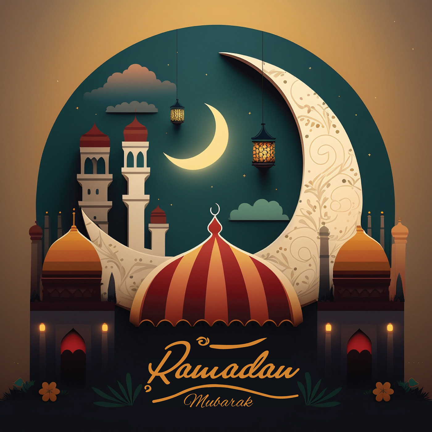adobe illustrator Advertising  artwork Digital Art  digital illustration Graphic Designer ILLUSTRATION  ramadan karem Ramadan Mubarak vector
