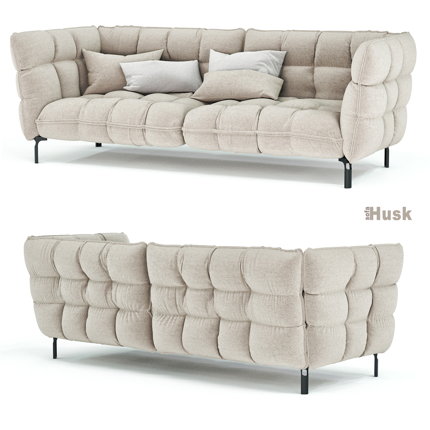 BB Italia cosy design husk husk sofa indoor modern Render V-ray