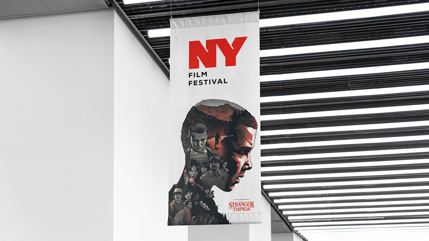 black concept film festival logo New York rebranding red