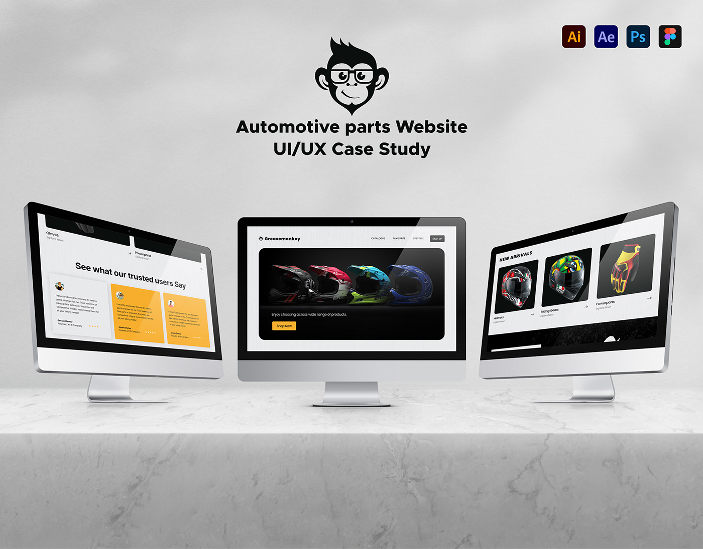 UI/UX Case Study Website landing page Bike parts accessories Ecommerce Shopping