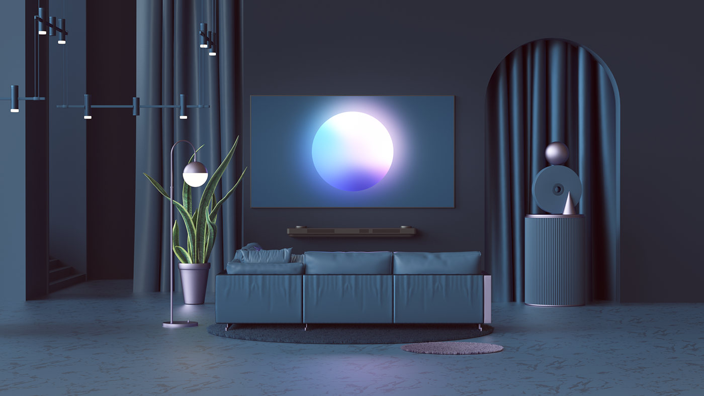 lg tech 3D c4d cinema4d Interior abstract colors modern setdesign