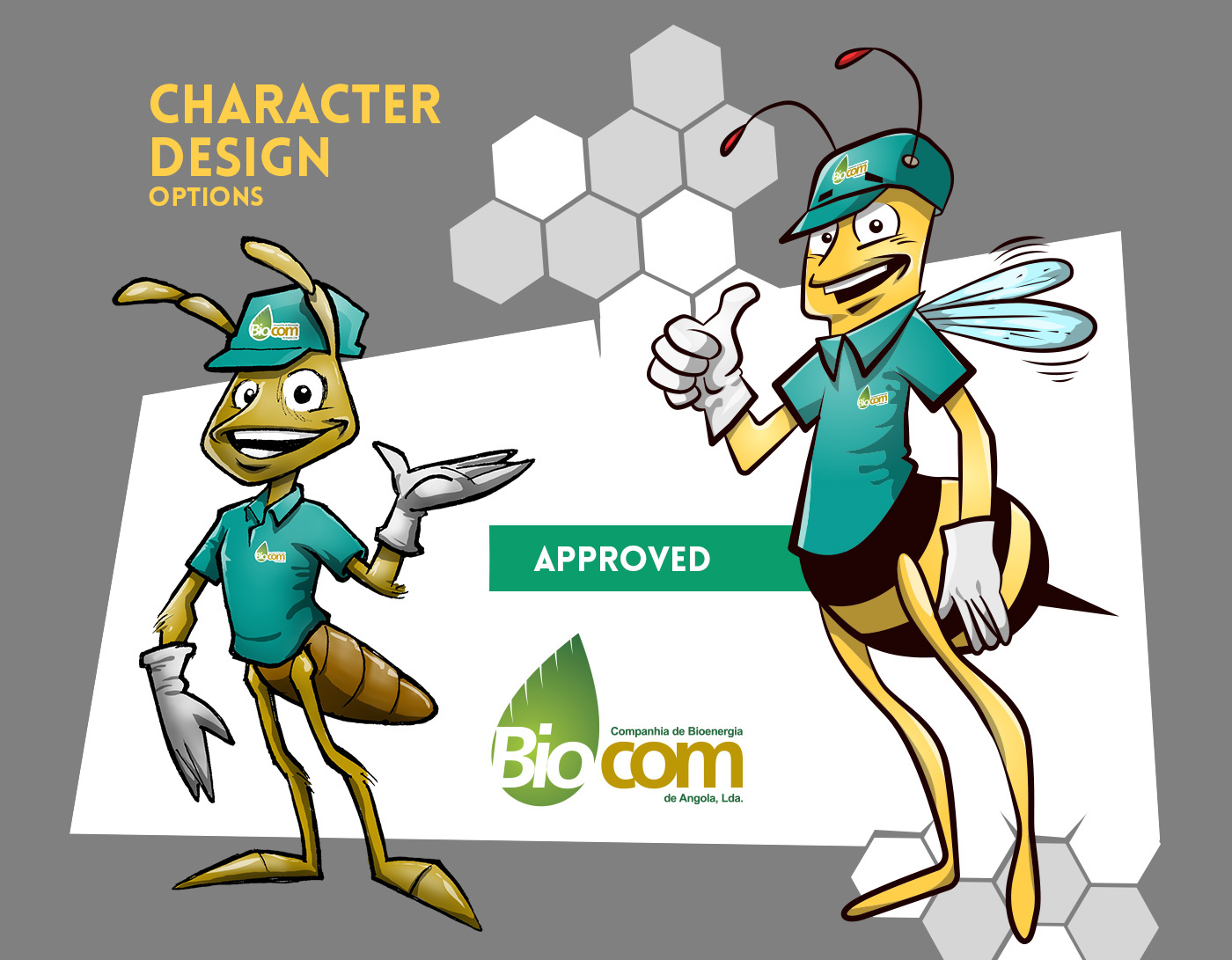 Adobe Portfolio Character design personagem biocom abelha bee