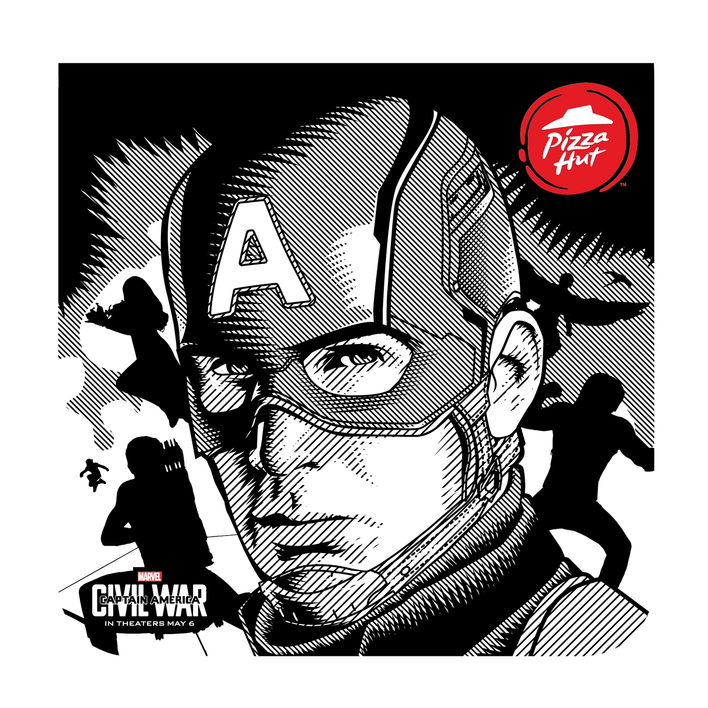captain america ironman Civil War Pizza Hut Comic Book