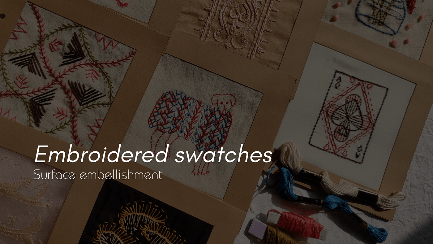 Embroidery textile design  surface design surface embellishment motif stitch craft