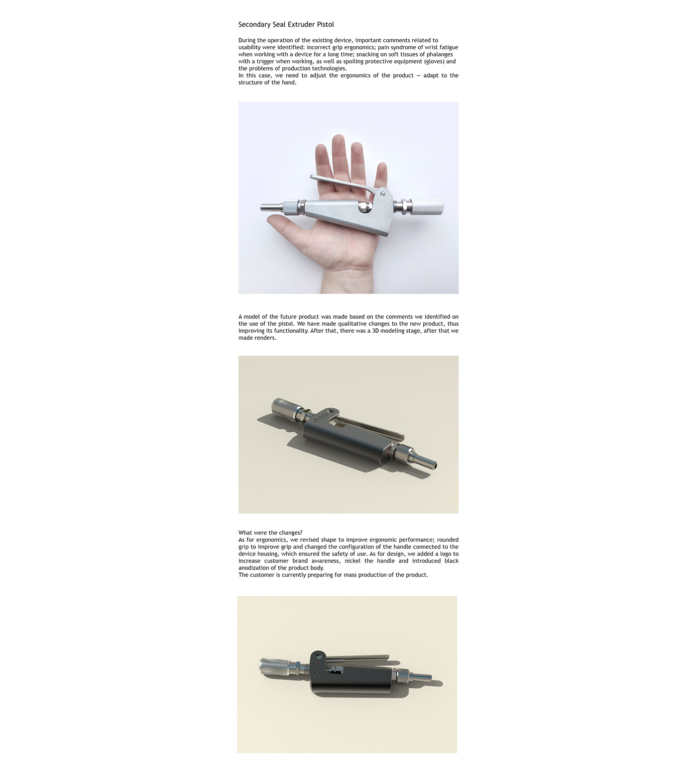 3D extruder pistol industrial design  Render
