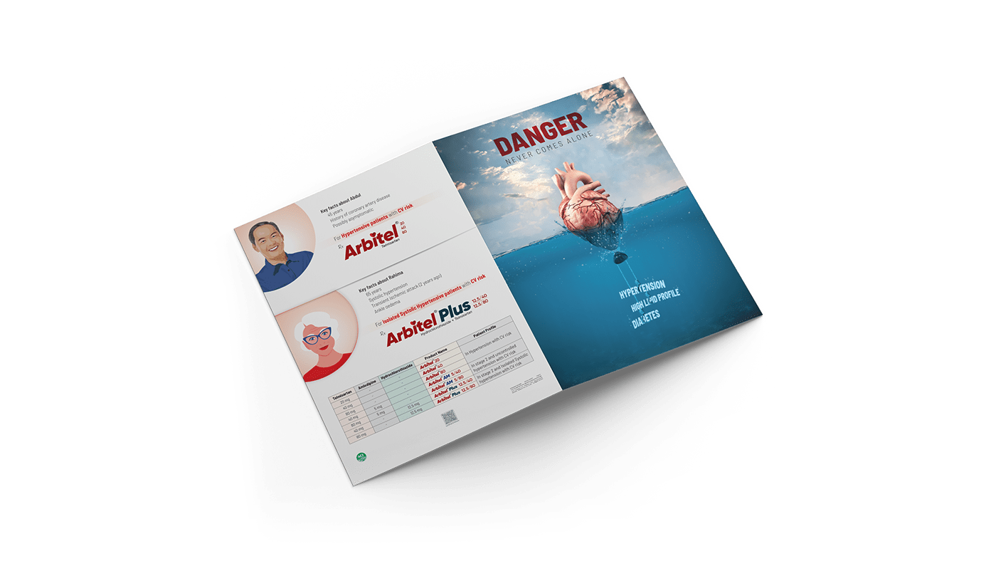 heart Hypertension brochure danger visual Pharma Health Cardiac Mockup
