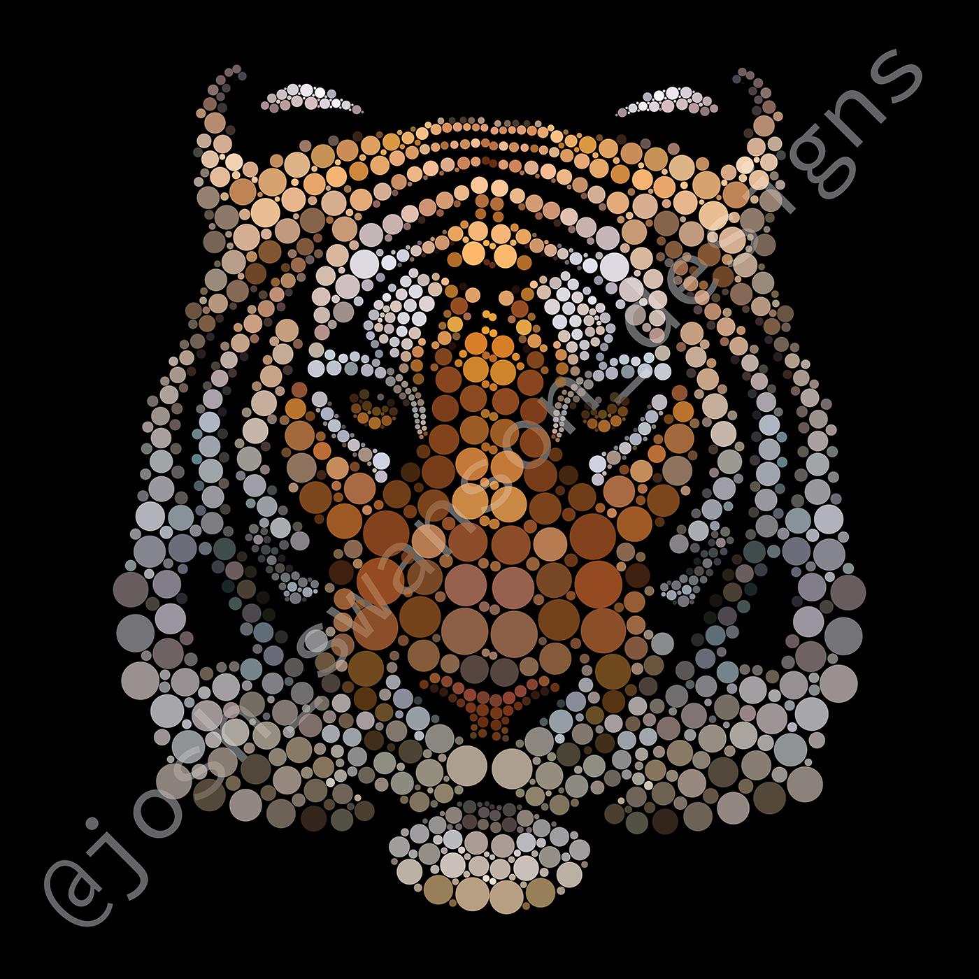 animal art Pointillism Pop Art Abstract Art tiger