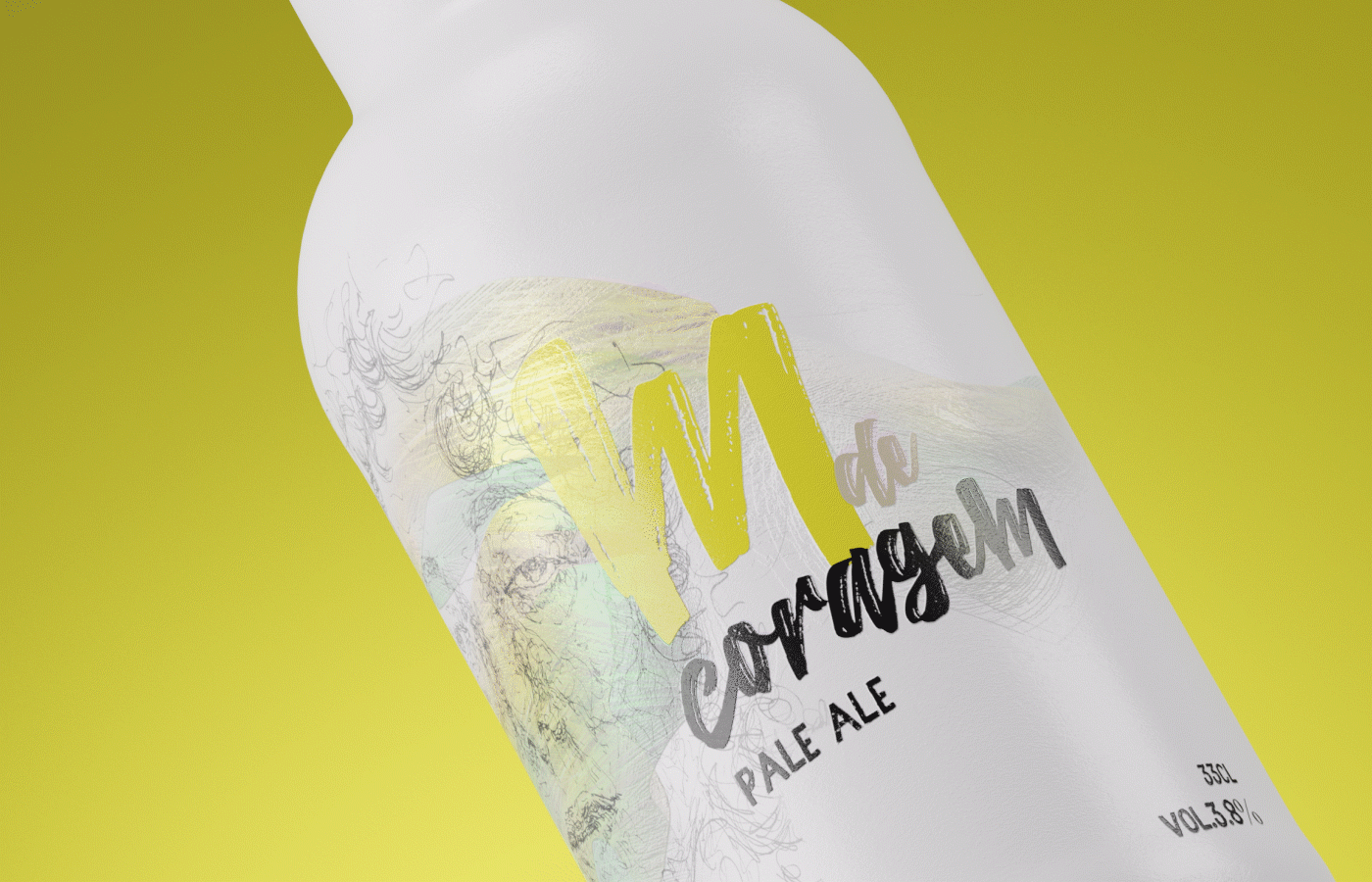 3D beer blender bottle brand cap creative graphic design  letra Packging