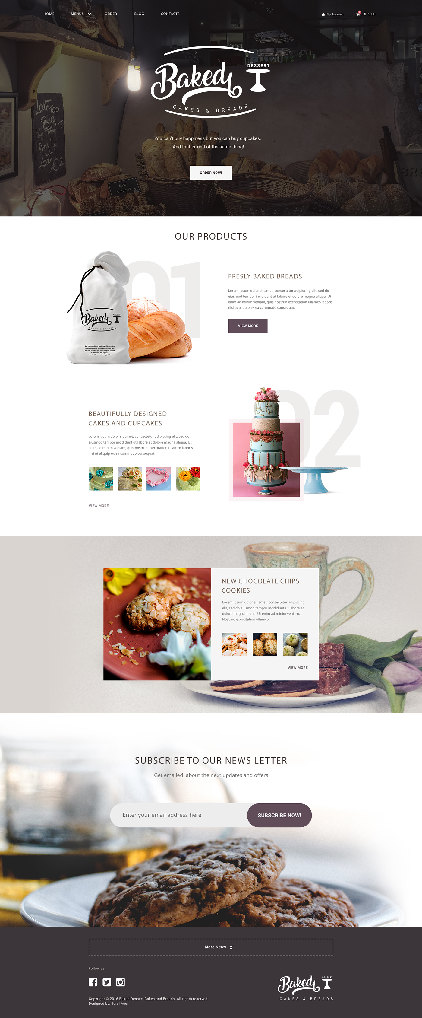 Web Design  UI/UX UI pastry cakes breads homepage