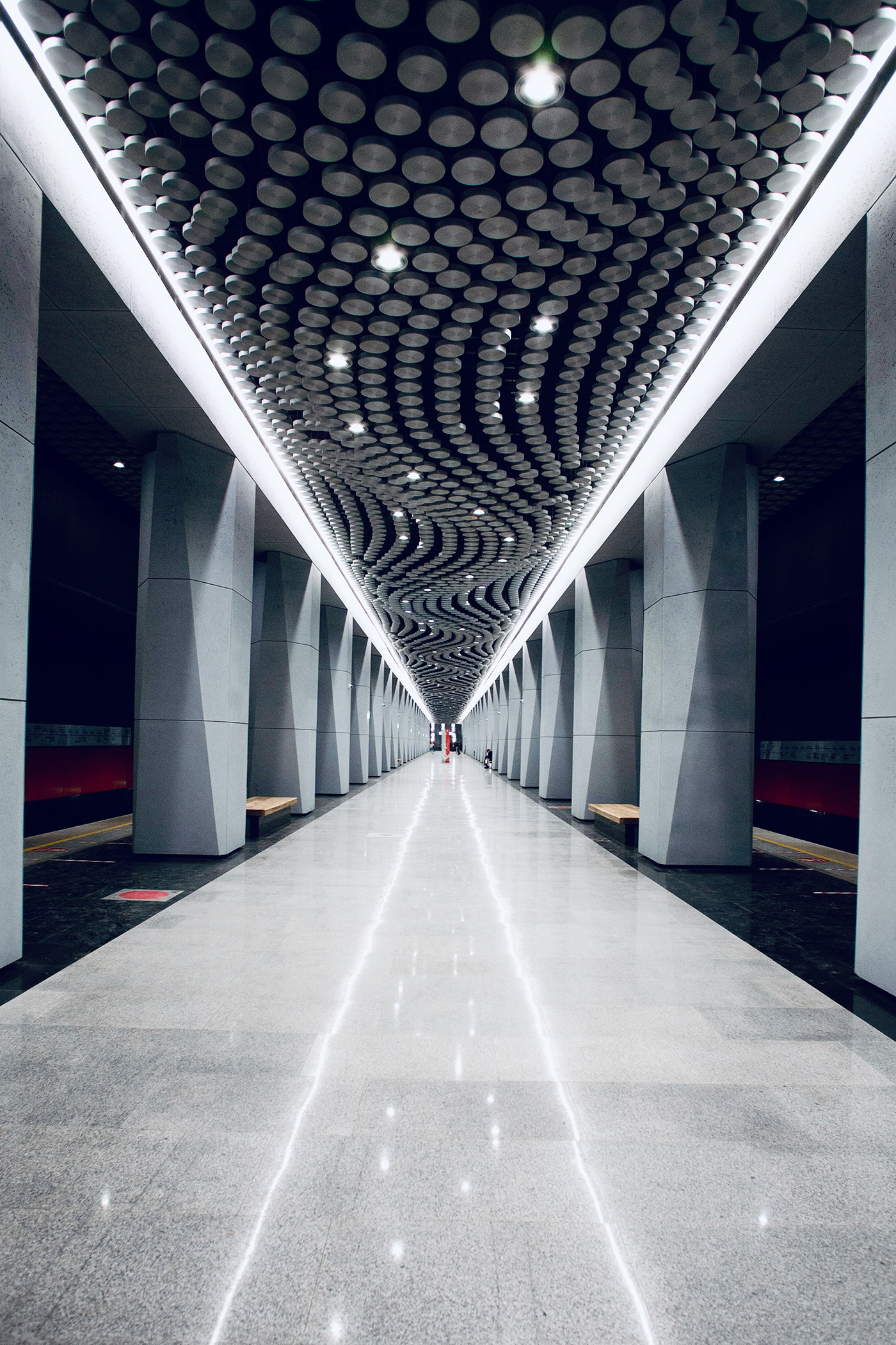 contemporary architecture interior design  modern metro subway Moscow Russia underground Urban Travel
