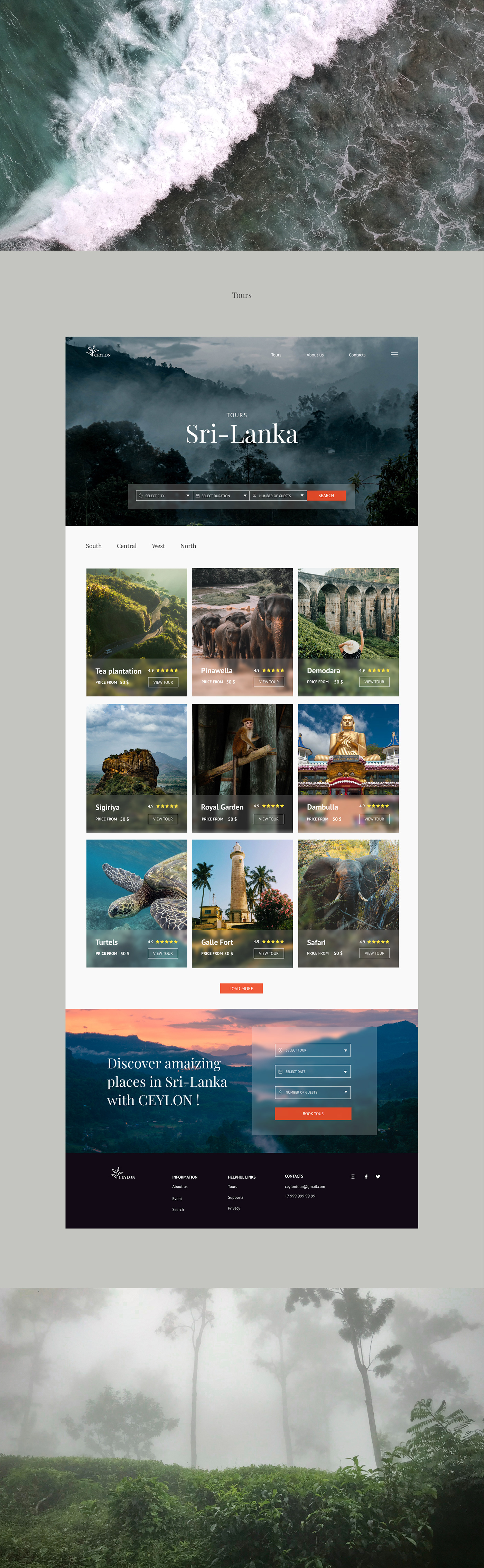 adventure Nature srilanka tour tourism Travel travel agency ux/ui Webdesign Website