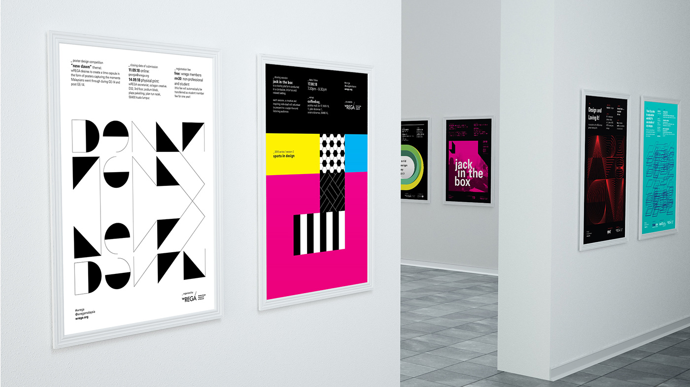 Event geometric graphic design  Kamarul Izam malaysia minimalist poster typography   wrega