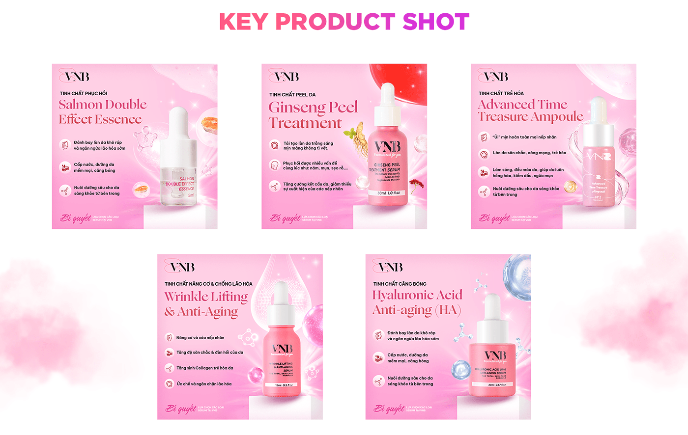 cosmetics Ecommerce graphic design  lazada pink Shopee social media Tiki vnb