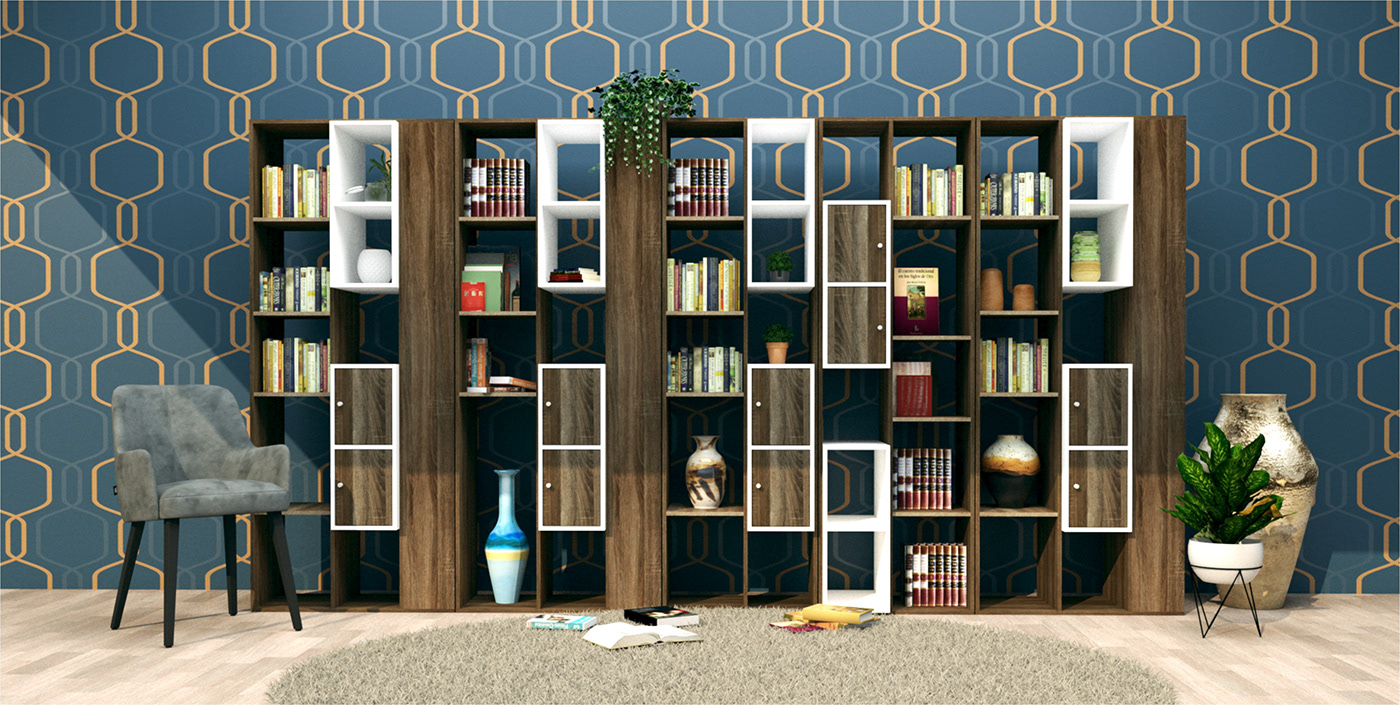 book bookshelf bookshelves Devider furniture Interior library mebel panel product design 