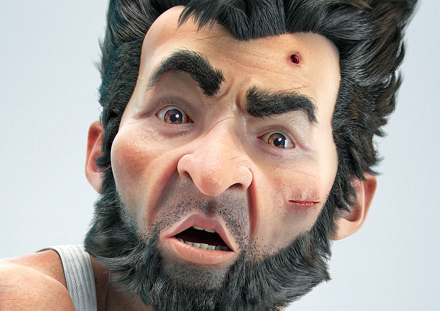 logan 3D Character cartoon ornatrix skin scar ILLUSTRATION  wolverine Realism