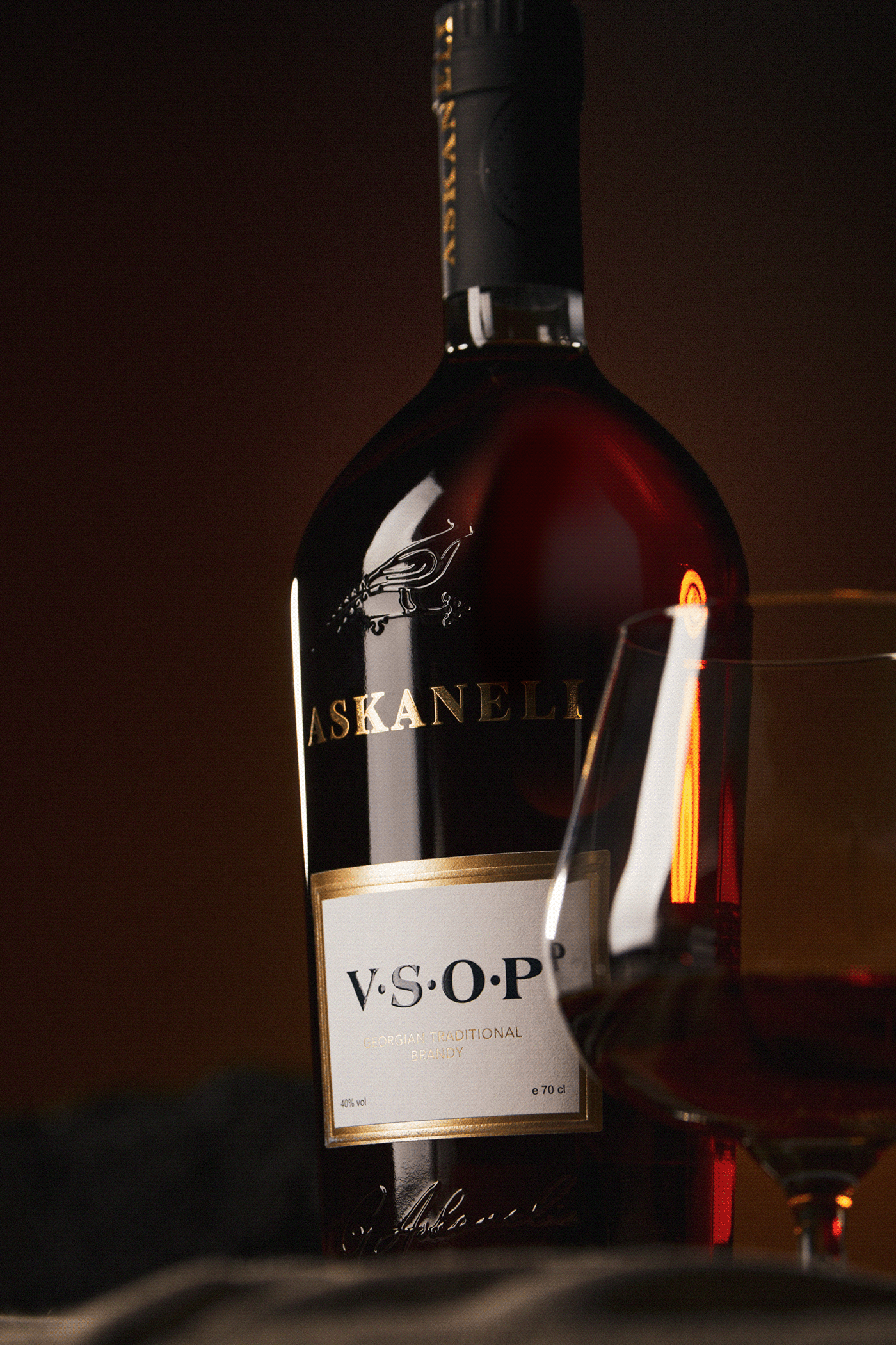 3d modeling askaneli bottle design Brandy Cognac label design Packaging packaging design product design  vsop