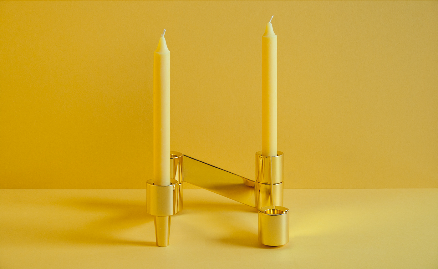 gud paulo neves studio gud candlestick brass product noble & wood candle acessories