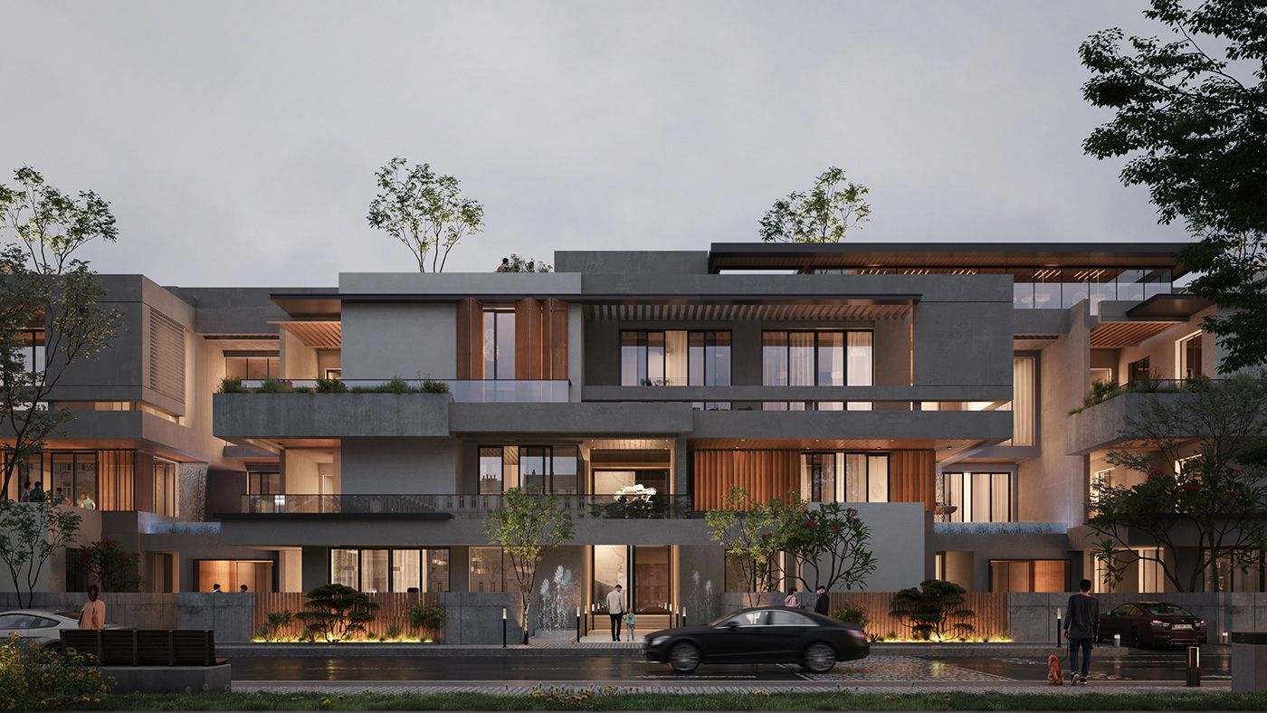 architecture residential visualization 3ds max modern environmental Sustainable