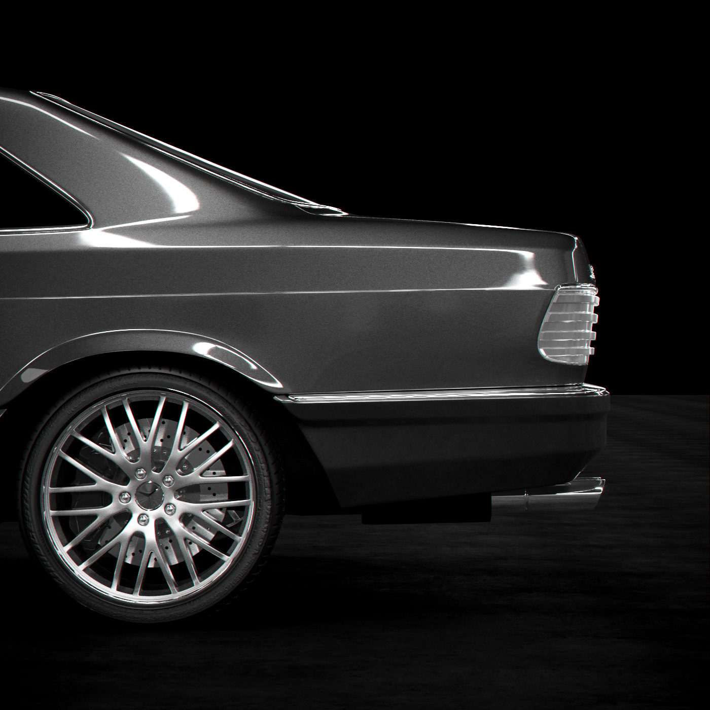 corona renderer mercedes Advertising  stylish coupe mercedes-benz w126 Fashion  SEC560 classics