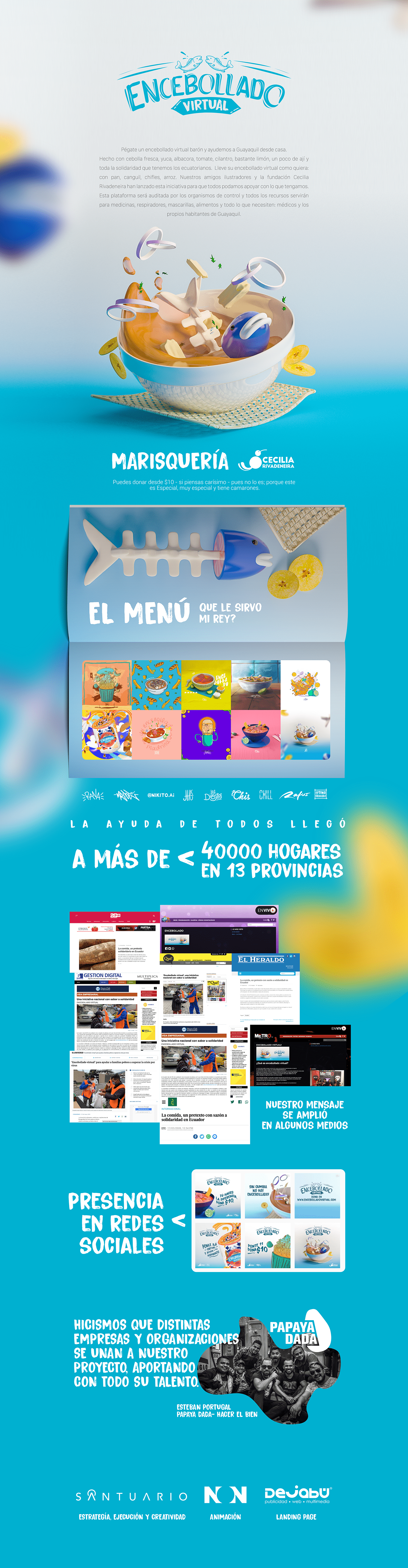 3dart Advertising  digital donation Ecuador encebollado Food  fundation help COVID19