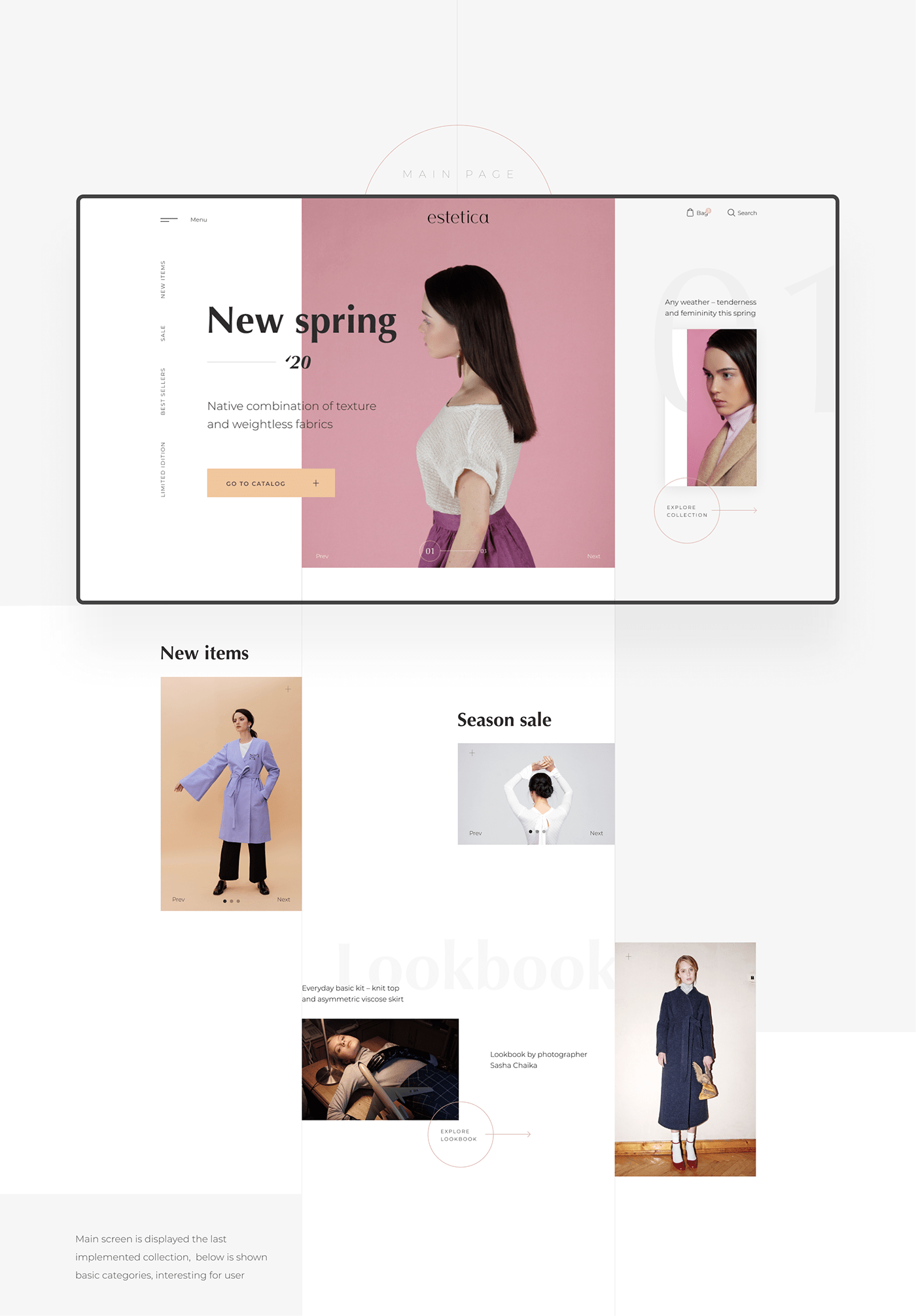 designer e-commerce Fashion  Interface online-store pink shop Website