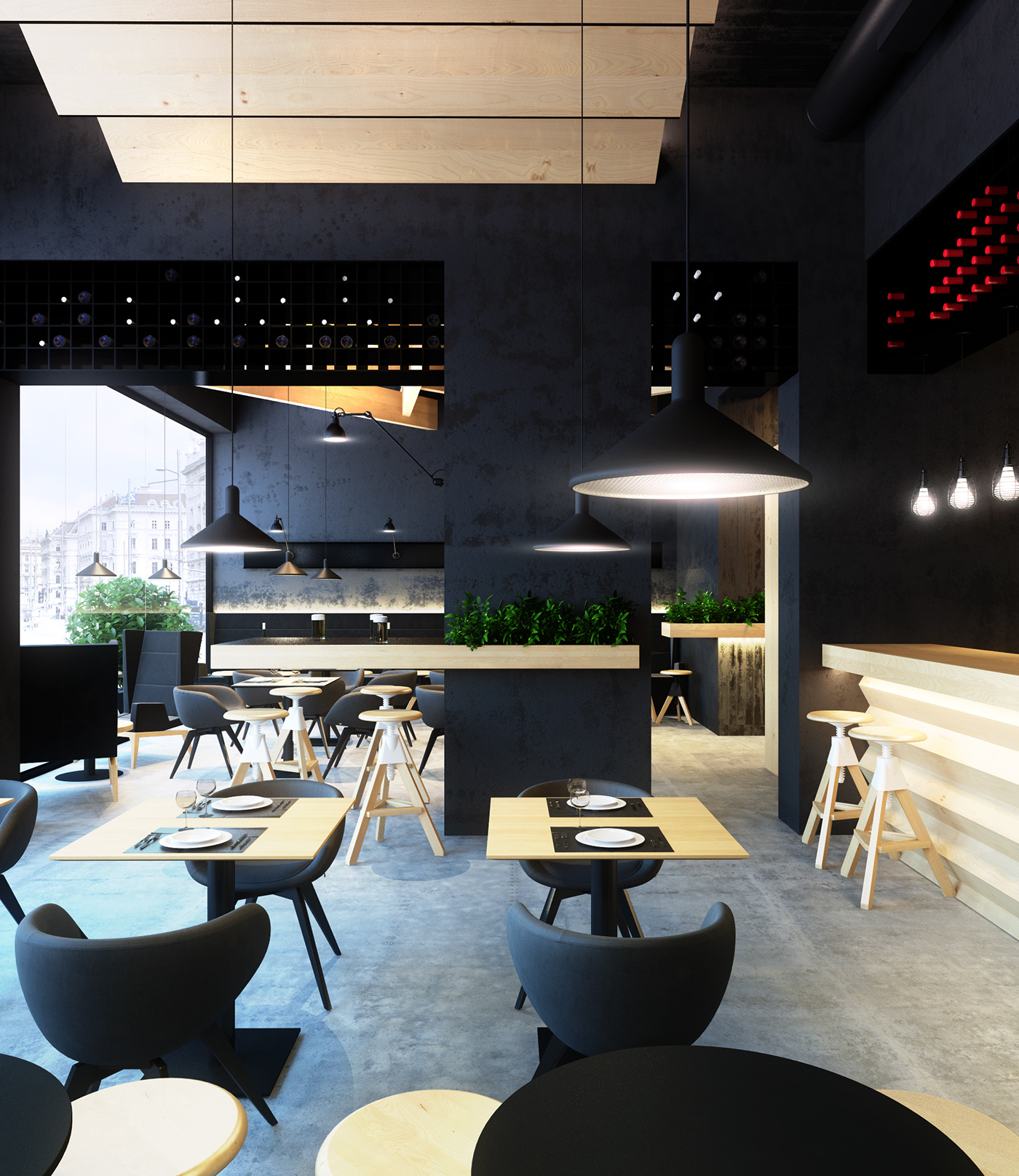 caffee design visualization 3D Bristol rendering art restaurant cafe bar