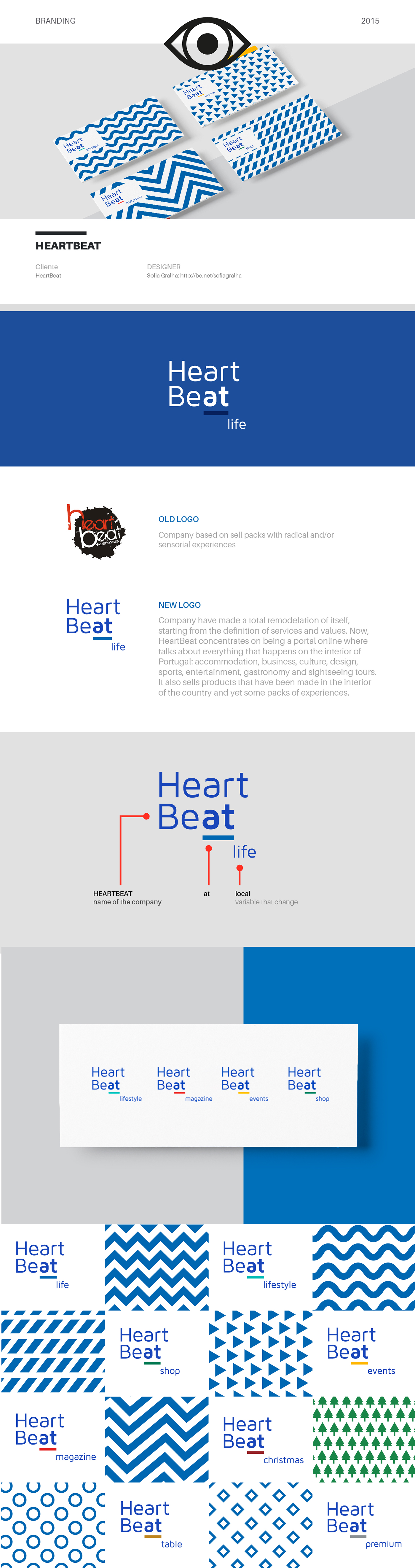 heart BEAT logo blue life Experience heartbeat motion Patterns Rebrand