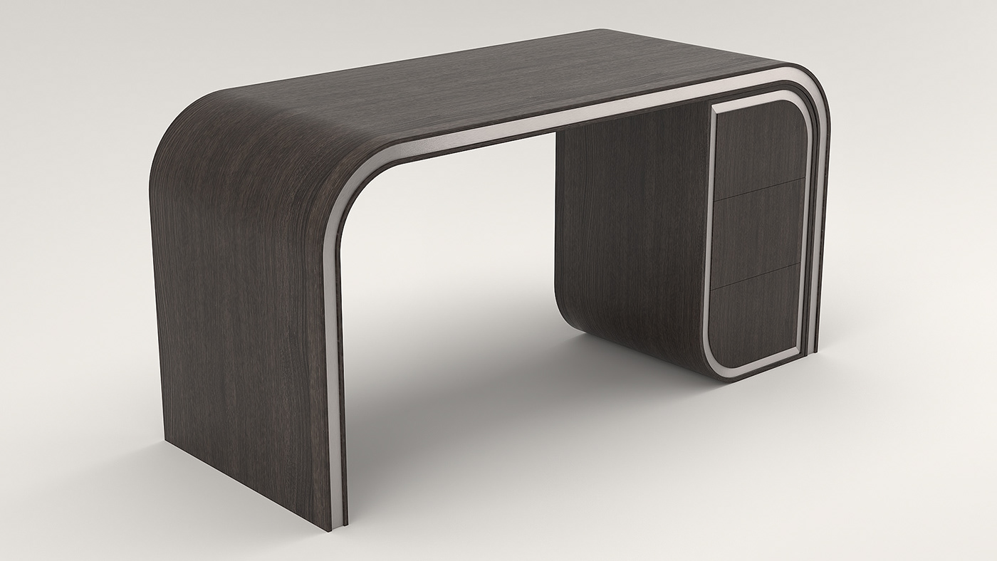 table desk wood steel