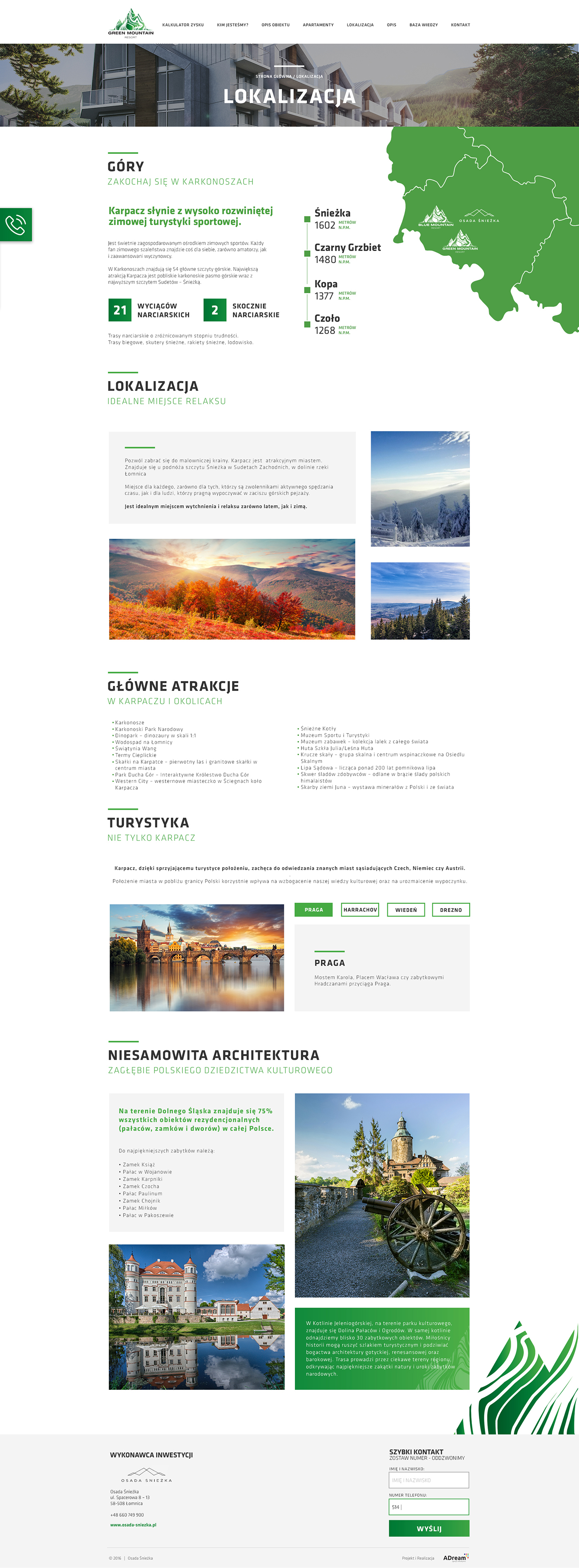 www Website Web Design  Investment hotel mountains lead