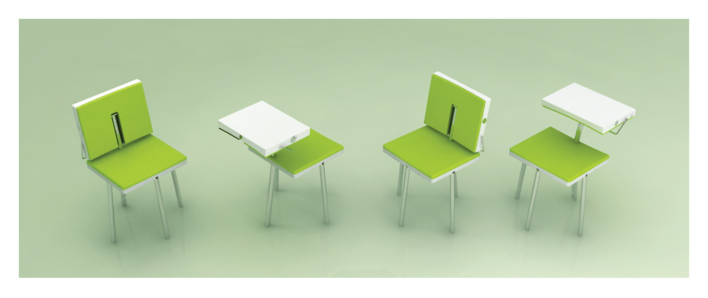 2 in 1 chair design desk design furniture furniture design  industrial design  product design 