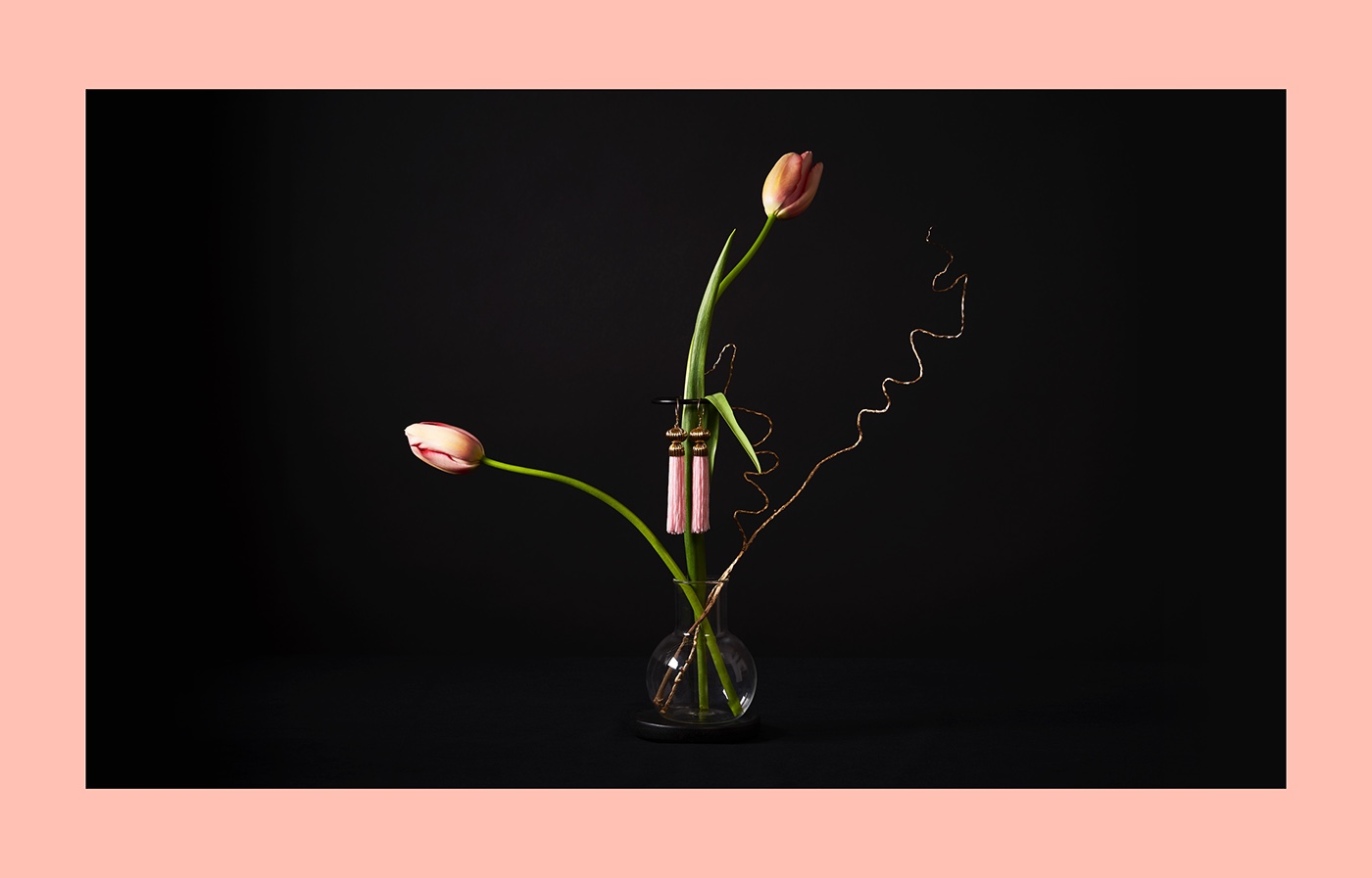 The Tasslery identity art direction  still life floral Flowers jewelry luxury logo props