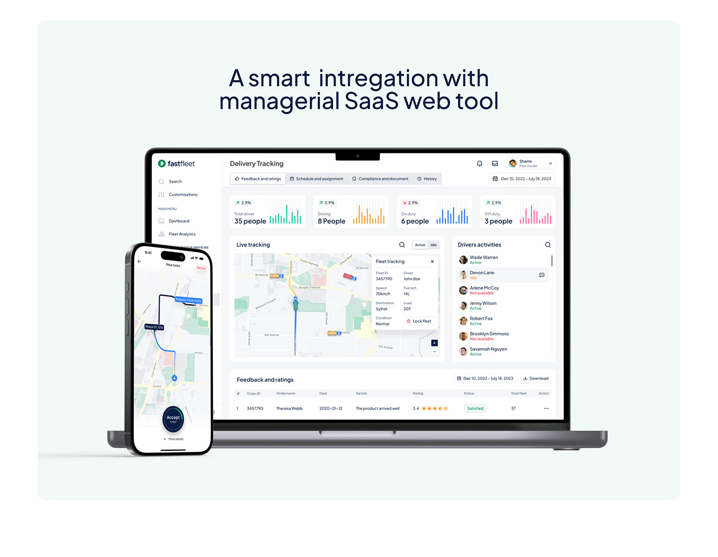 Smart integration with managerial SaaS web tool banner