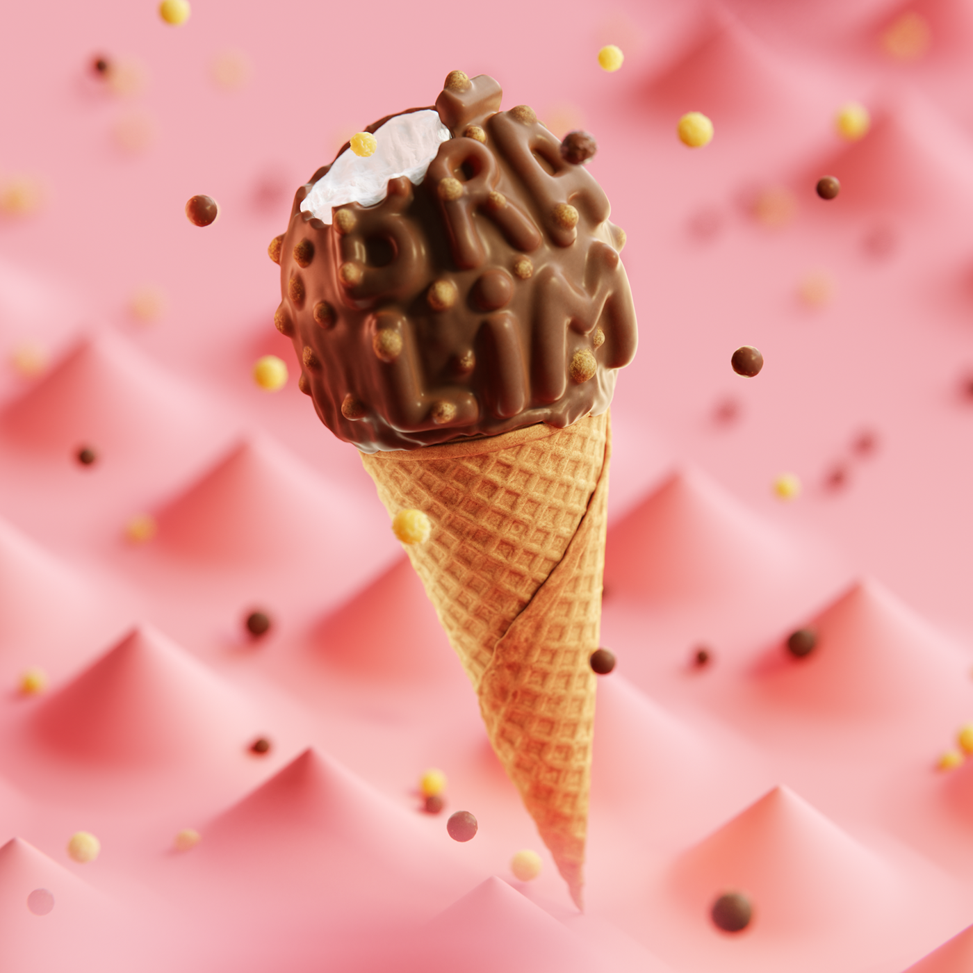 print ice cream Outdoor illustrations 3D campaign tasty product design Food 