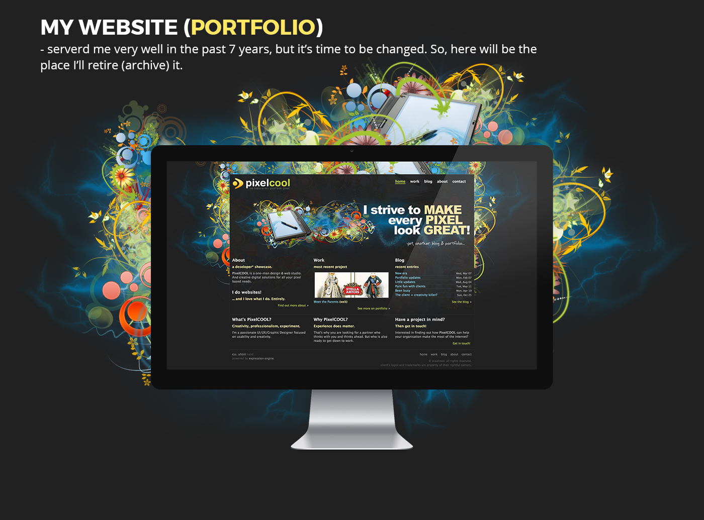 portfolio personal Web designer designer UI studio concept dark