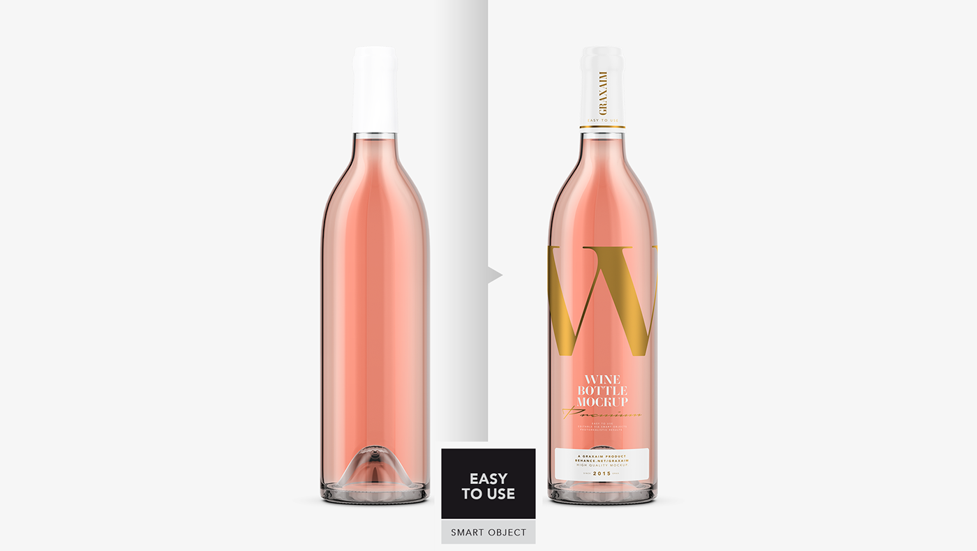 beverage bottle brand identity drink Mockup Packaging presentation template wine Wine Packaging
