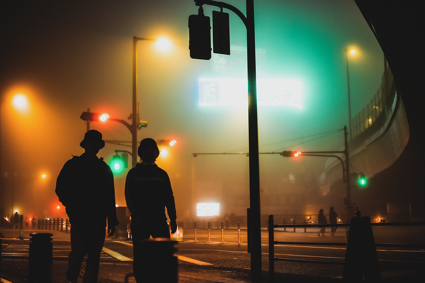 night neon fog Urban Street mist Travel city japan darkness