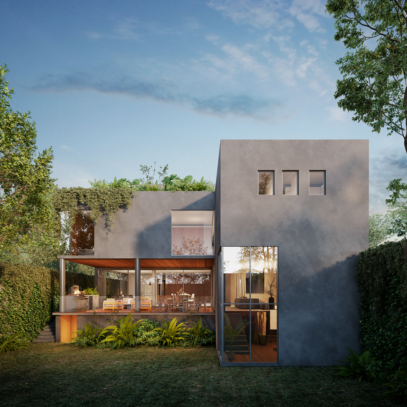 Villa house housing home interior design  architecture visualization Render archviz exterior