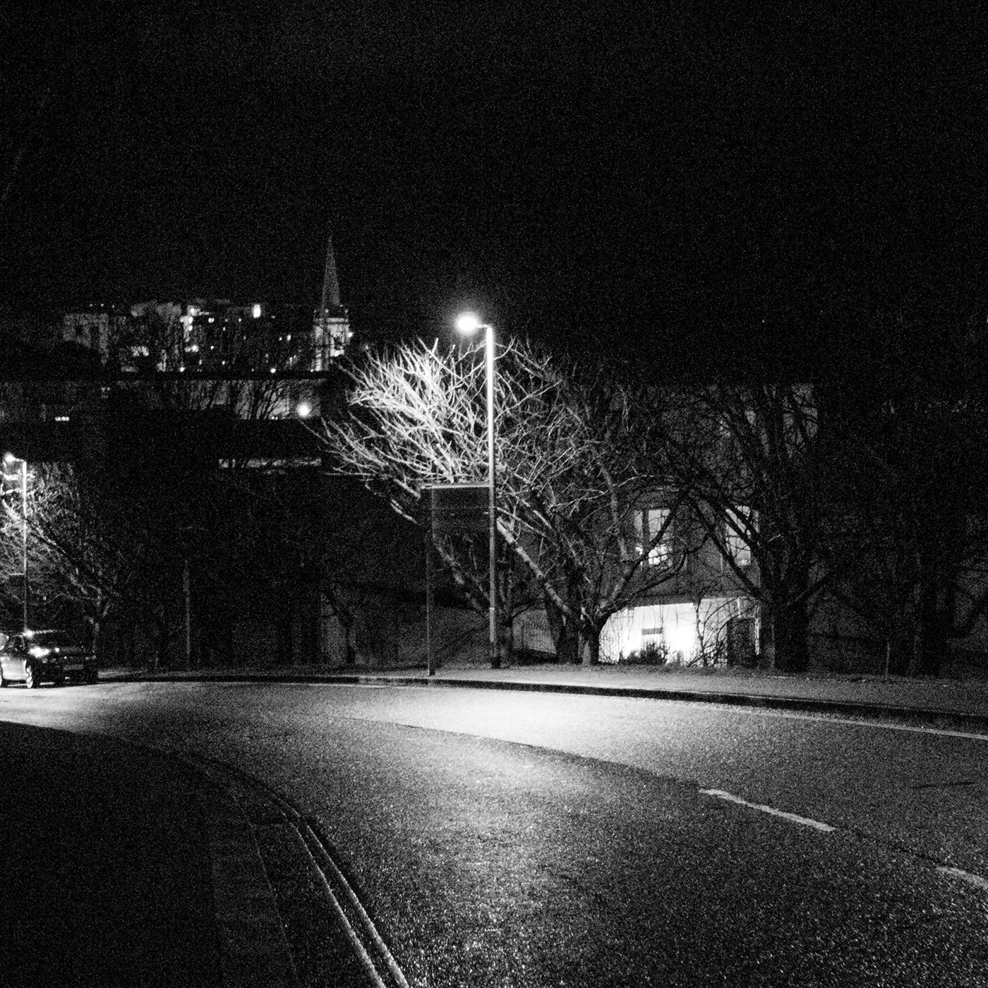 night Photography  black and white high iso