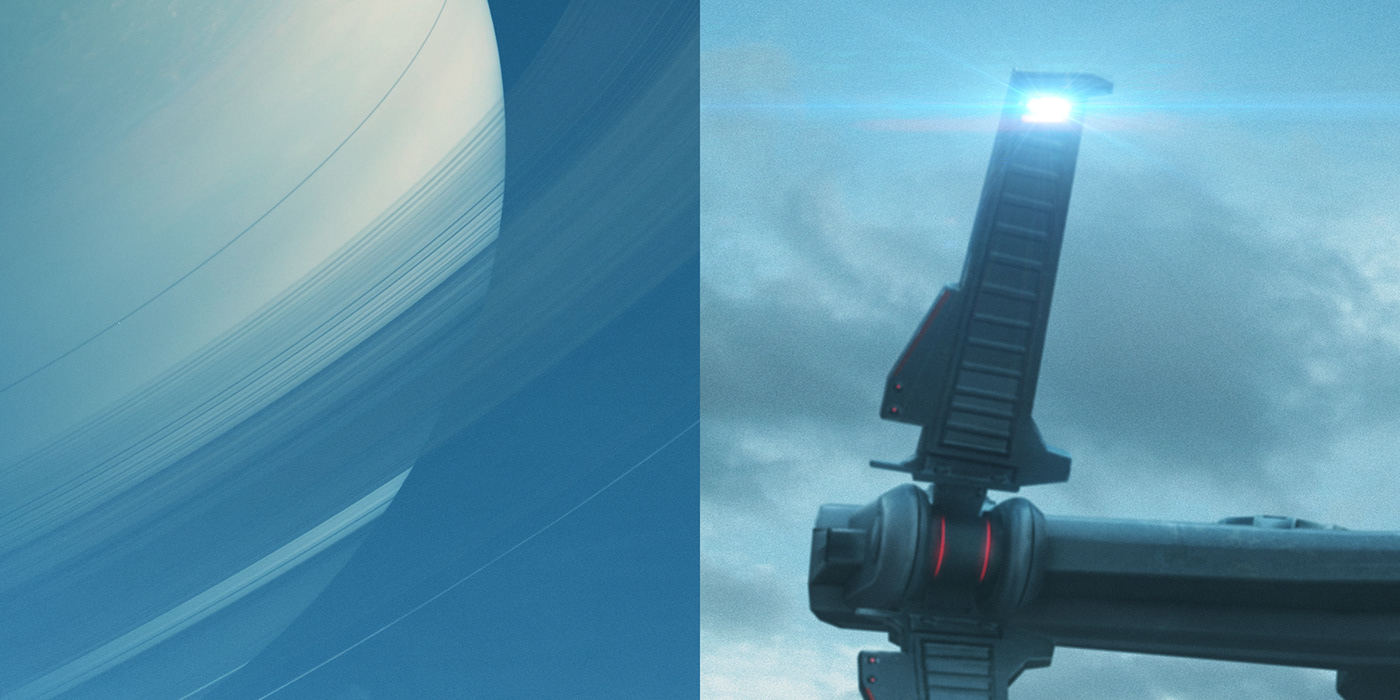spaceship Matte Painting Pilot Scifi concept art soldier futuristic galaxy planet saturn
