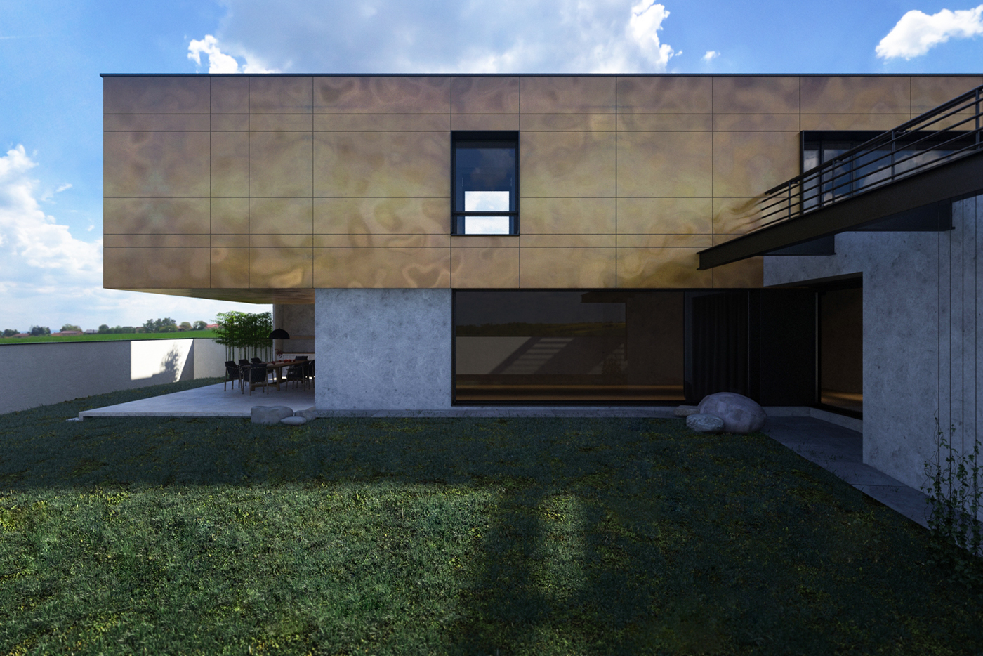 #architecture #individualhouse #copper #contemporary #concrete