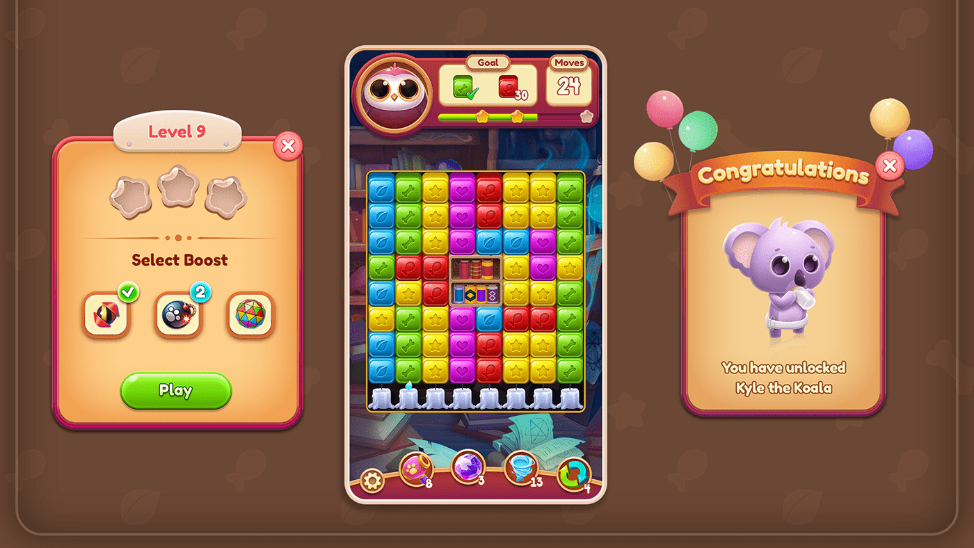 game ui UI/UX match 3 game asset game items Items casual game 2D art game icon