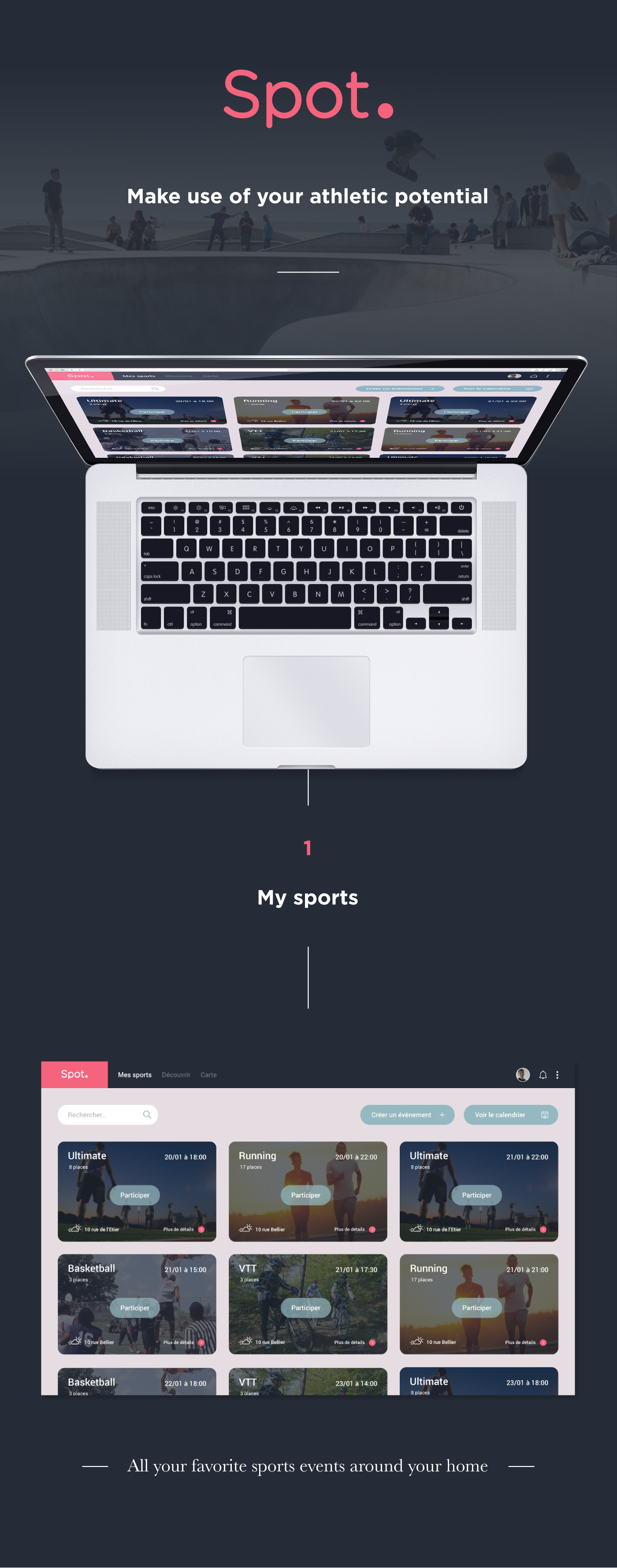 ux UI sport Events interaction graphic Web Responsive social