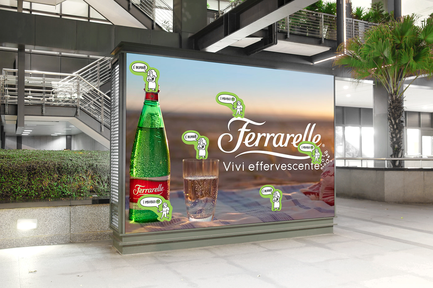 Demo Game Ferrarelle haters OOH Social activation teaser Advertising  ILLUSTRATION  Integrated Campaign water