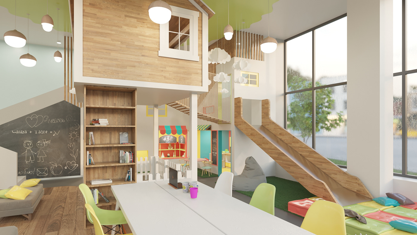 3ds max CG children children's room interior design  playroom Rhinoceros UE4 Unreal Engine 4 visualization