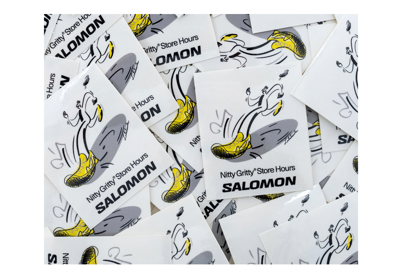 Salomon sport Outdoor running energy cartoon Character ILLUSTRATION  Blackline Fashion 